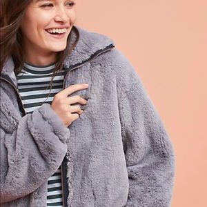 Anthropologie Faux Fur Jacket Size Small Elevenses